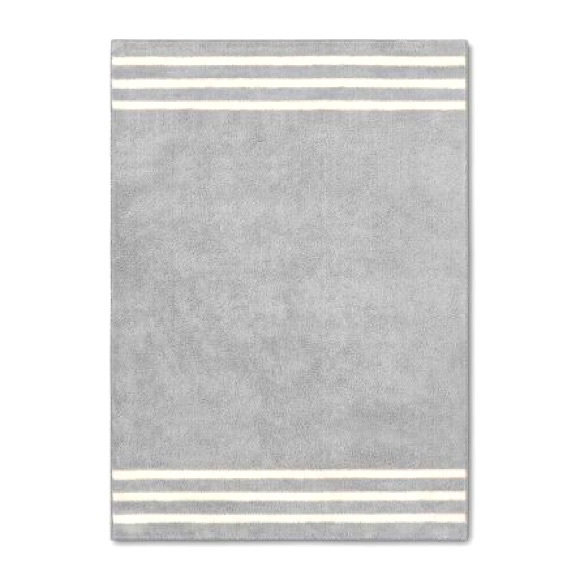 Pillowfort Other - Pillowfort Border Stripe Gray & White Area Rug